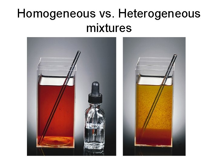 Homogeneous vs. Heterogeneous mixtures 