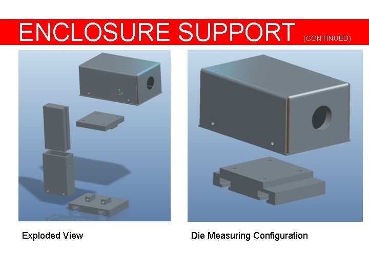 ENCLOSURE SUPPORT Exploded View (CONTINUED) Die Measuring Configuration 