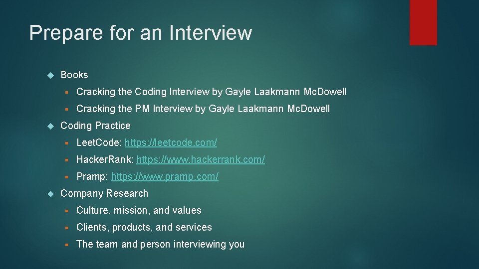 Prepare for an Interview Books § Cracking the Coding Interview by Gayle Laakmann Mc.