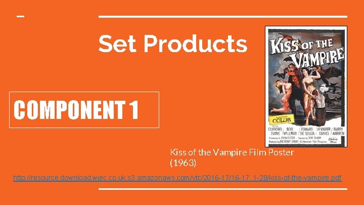 Set Products COMPONENT 1 Kiss of the Vampire Film Poster (1963) http: //resource. download.