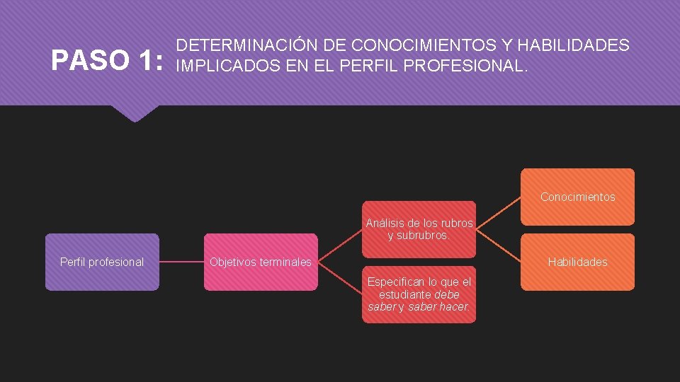 PASO 1: DETERMINACIÓN DE CONOCIMIENTOS Y HABILIDADES IMPLICADOS EN EL PERFIL PROFESIONAL. Conocimientos Análisis