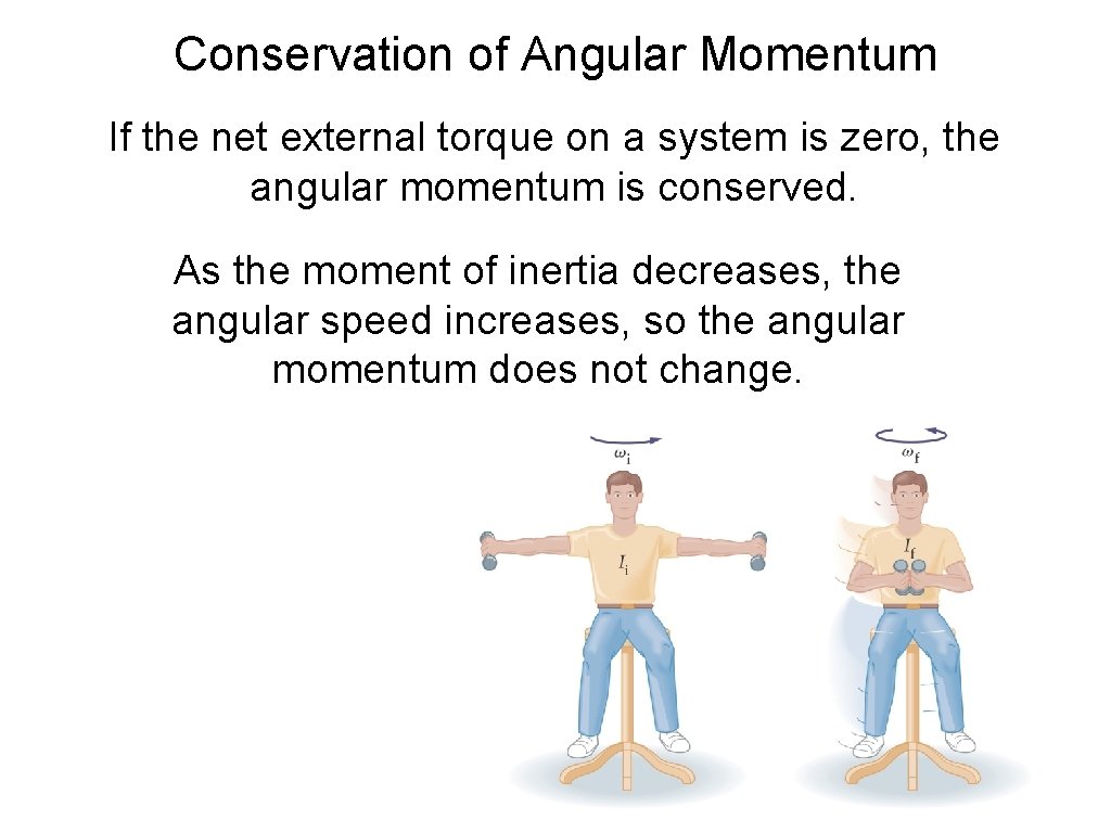 Conservation of Angular Momentum If the net external torque on a system is zero,