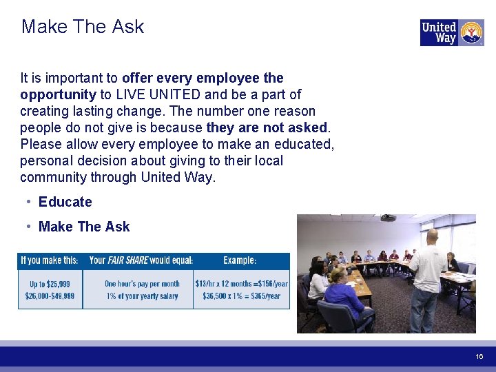 Make The Ask It is important to offer every employee the opportunity to LIVE