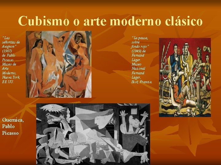 Cubismo o arte moderno clásico “Las señoritas de Avignon” (1907) de Pablo Picasso. Museo
