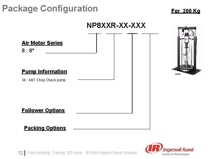Package Configuration NP 8 XXR-XX-XXX Click to edit Master subtitle style Air Motor Series