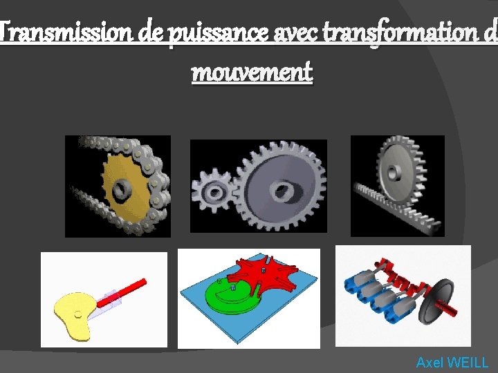 Transmission de puissance avec transformation d mouvement Axel WEILL 