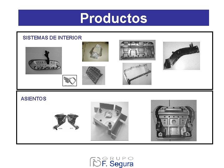 Productos SISTEMAS DE INTERIOR ASIENTOS Productos SISTEMAS DE INTERIOR ASIENTOS