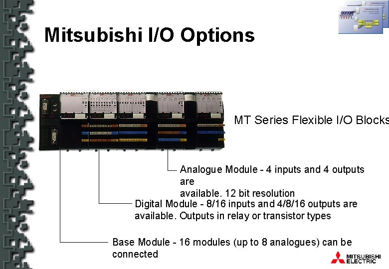 Mitsubishi I/O Options MT Series Flexible I/O Blocks Analogue Module - 4 inputs and