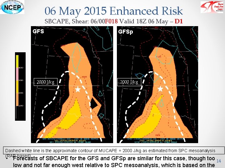 06 May 2015 Enhanced Risk SBCAPE, Shear: 06/00 F 018 Valid 18 Z 06