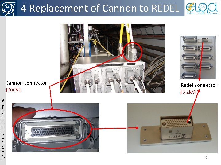 4 Replacement of Cannon to REDEL connector TE/MPE-TM 14. 11. 2013 GRZEGORZ SEWERYN Cannon 4 Replacement of Cannon to REDEL connector TE/MPE-TM 14. 11. 2013 GRZEGORZ SEWERYN Cannon
