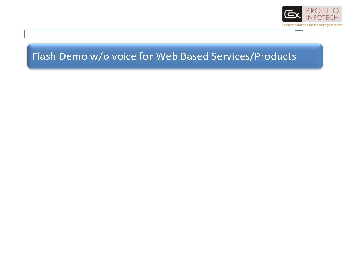 Flash Demo w/o voice for Web Based Services/Products 