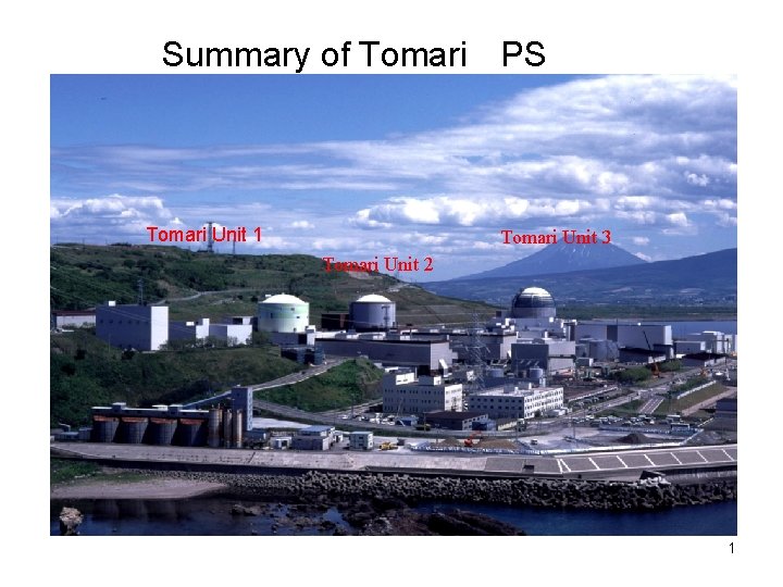 Summary of Tomari 　PS Tomari Unit 1 Tomari Unit 3 Tomari Unit 2 1
