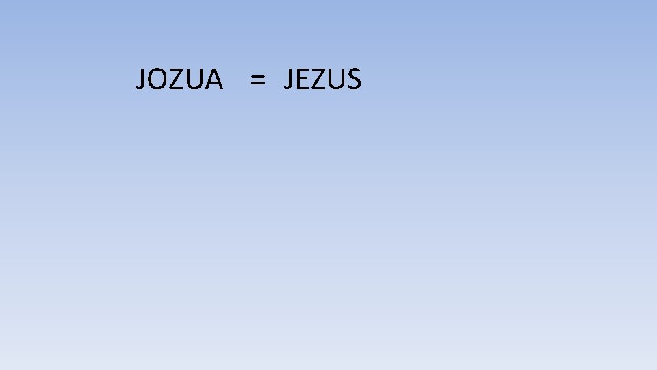 JOZUA = JEZUS 