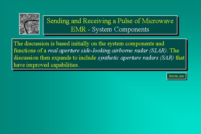 Sending and Receiving a Pulse of Microwave EMR - System Components The discussion is