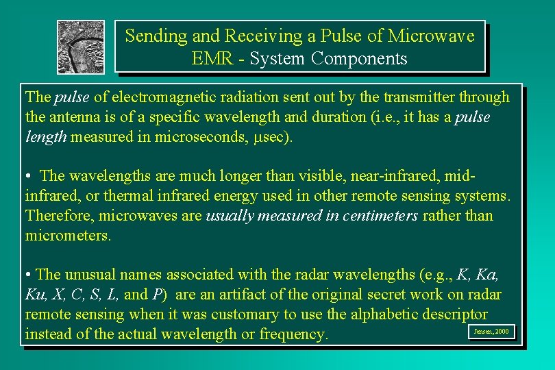 Sending and Receiving a Pulse of Microwave EMR - System Components The pulse of