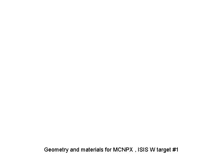 Geometry and materials for MCNPX , ISIS W target #1 