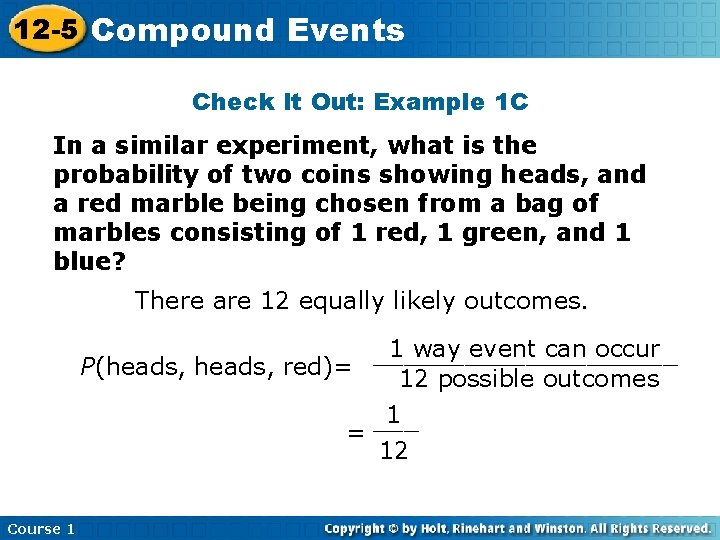 12 5 Compound Events Warm Up Problem of