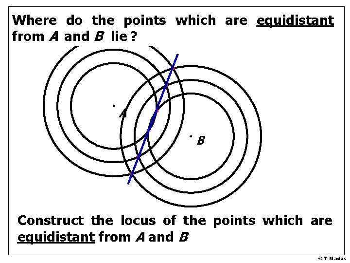 Where do the points which are equidistant from A and B lie ? A Where do the points which are equidistant from A and B lie ? A