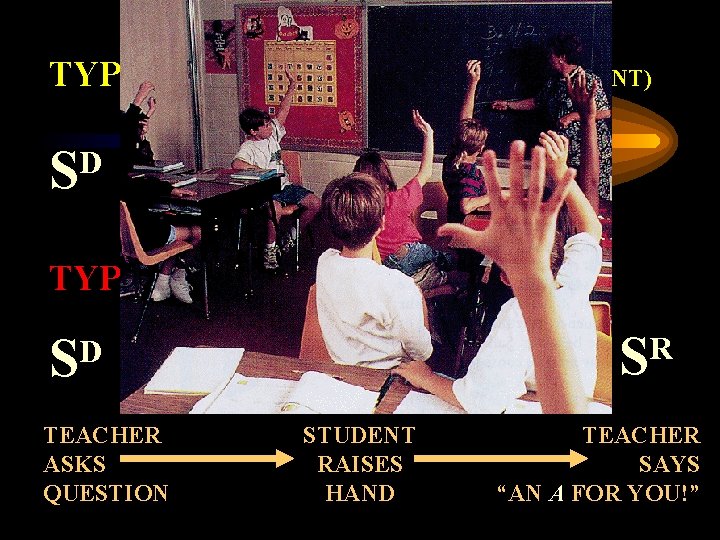 TYPE S CONDITIONING (RESPONDENT) SD R TYPE R CONDITIONING (OPERANT) S D TEACHER ASKS