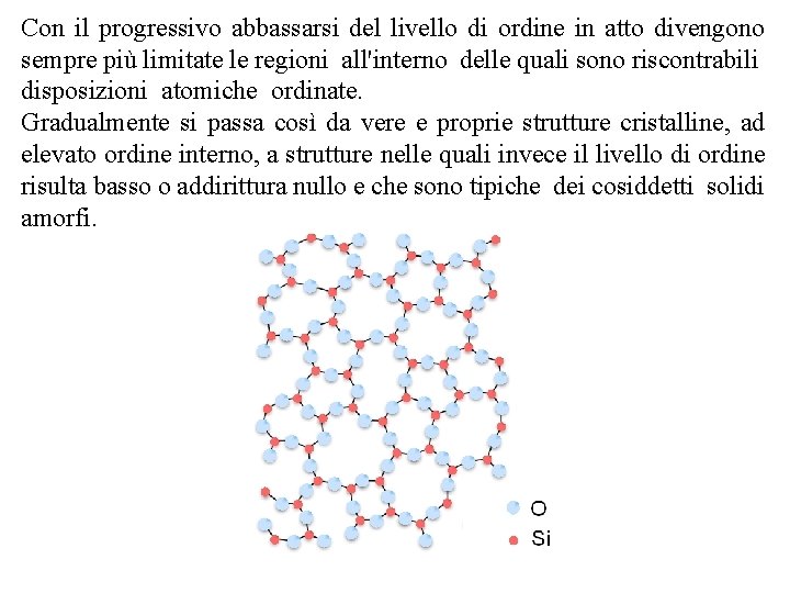 Con il progressivo abbassarsi del livello di ordine in atto divengono sempre più limitate