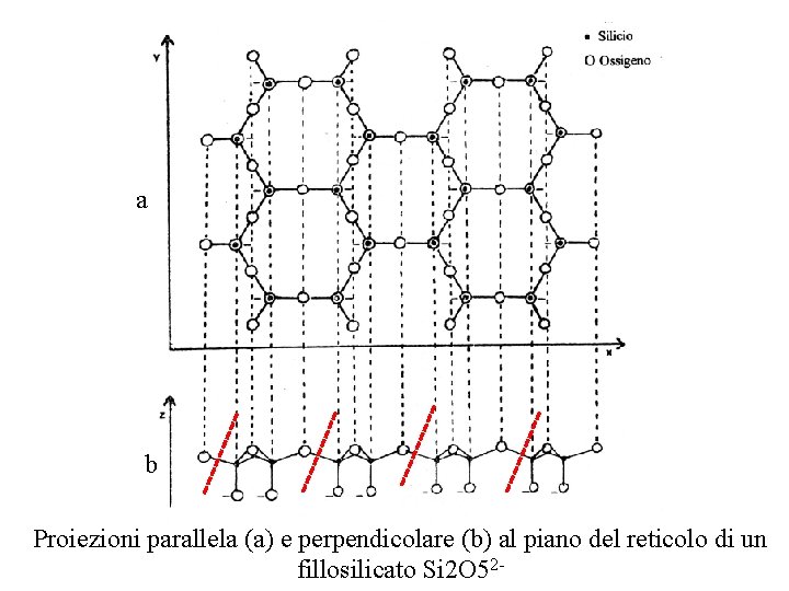 aa b Proiezioni parallela (a) e perpendicolare (b) al piano del reticolo di un