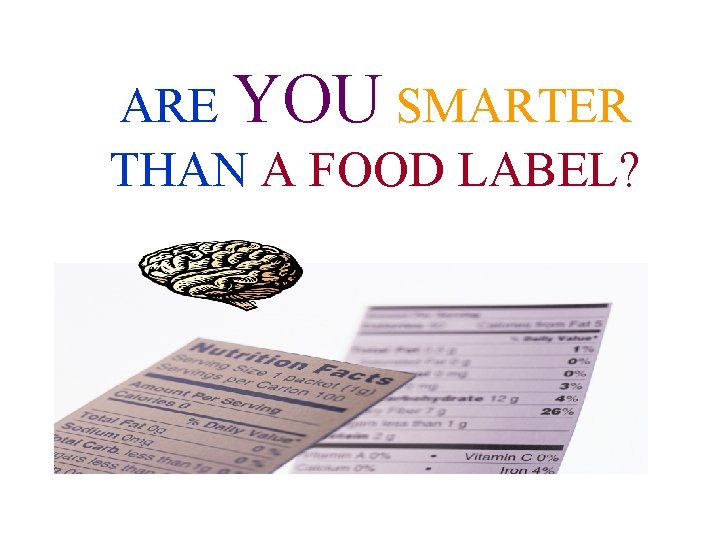 ARE YOU SMARTER THAN A FOOD LABEL? 