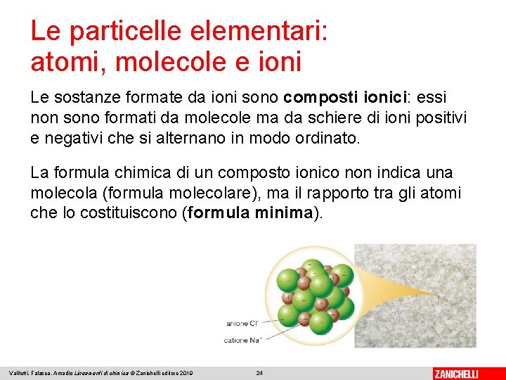Le particelle elementari: atomi, molecole e ioni Le sostanze formate da ioni sono composti Le particelle elementari: atomi, molecole e ioni Le sostanze formate da ioni sono composti