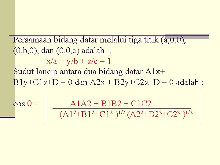 Geometri Analitik Ruang Matematika 2 By Retno Anggraini