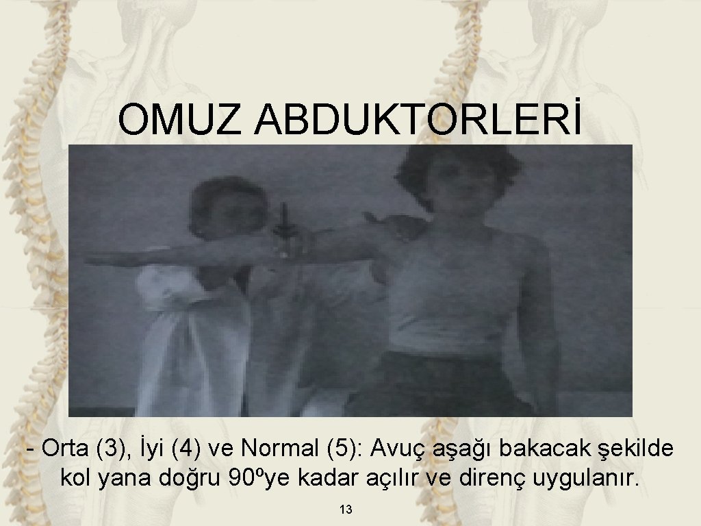 OMUZ ABDUKTORLERİ - Orta (3), İyi (4) ve Normal (5): Avuç aşağı bakacak şekilde