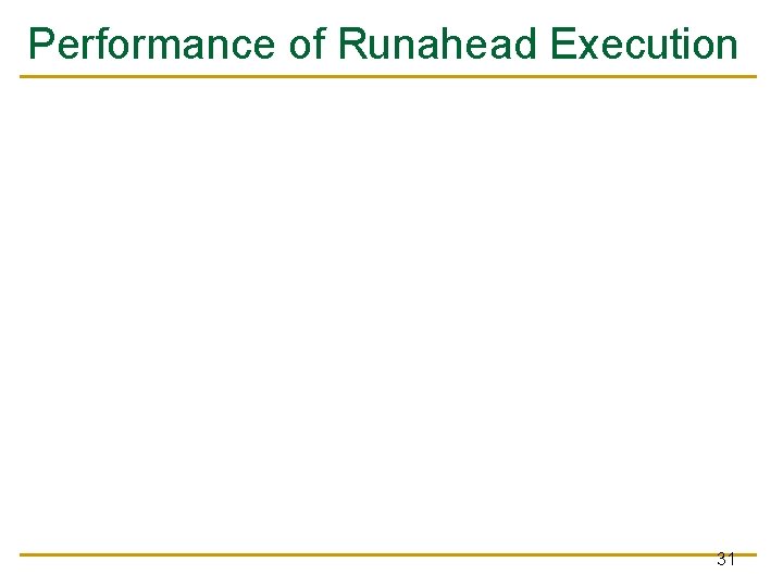 Performance of Runahead Execution 31 