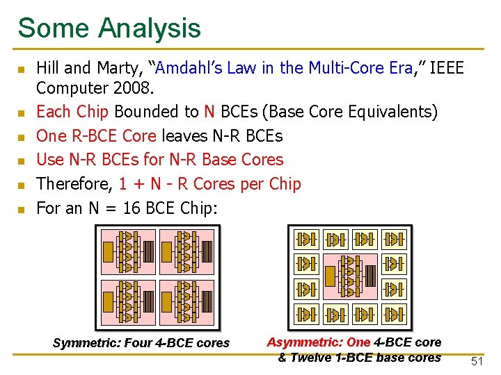 Some Analysis n n n Hill and Marty, “Amdahl’s Law in the Multi-Core Era,