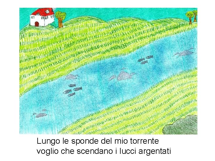 Lungo le sponde del mio torrente voglio che scendano i lucci argentati Lungo le sponde del mio torrente voglio che scendano i lucci argentati