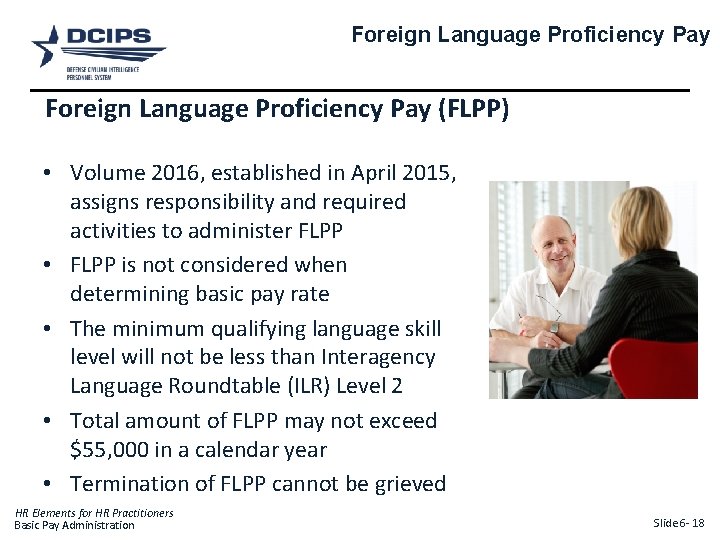 Foreign Language Proficiency Pay (FLPP) • Volume 2016, established in April 2015, assigns responsibility