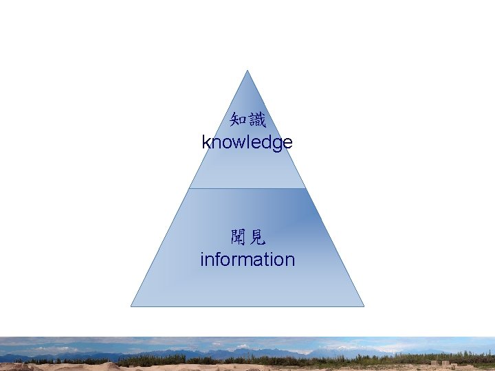 知識 knowledge 聞見 information 26 