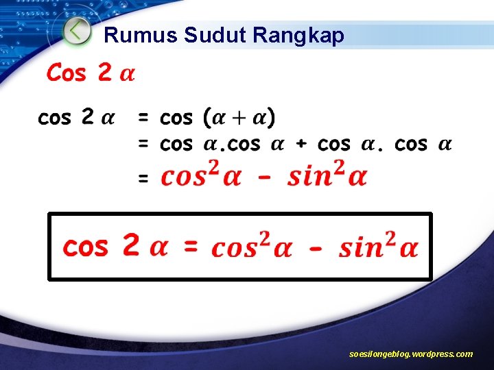 Rumus Sudut Rangkap soesilongeblog. wordpress. com 