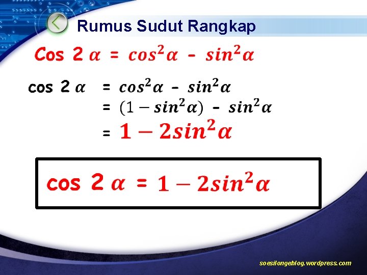 Rumus Sudut Rangkap soesilongeblog. wordpress. com 