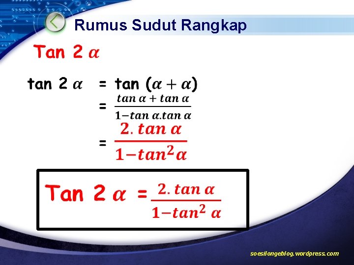 Rumus Sudut Rangkap soesilongeblog. wordpress. com 