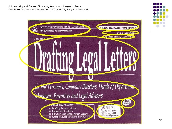 Multimodality and Genre : Clustering Words and Images in Texts. 12 th ESEA Conference.