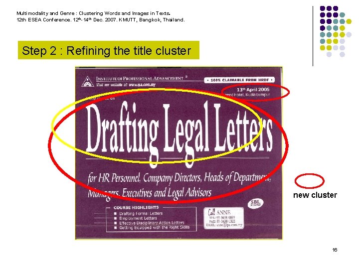 Multimodality and Genre : Clustering Words and Images in Texts. 12 th ESEA Conference.