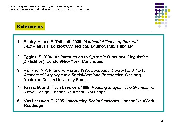 Multimodality and Genre : Clustering Words and Images in Texts. 12 th ESEA Conference.