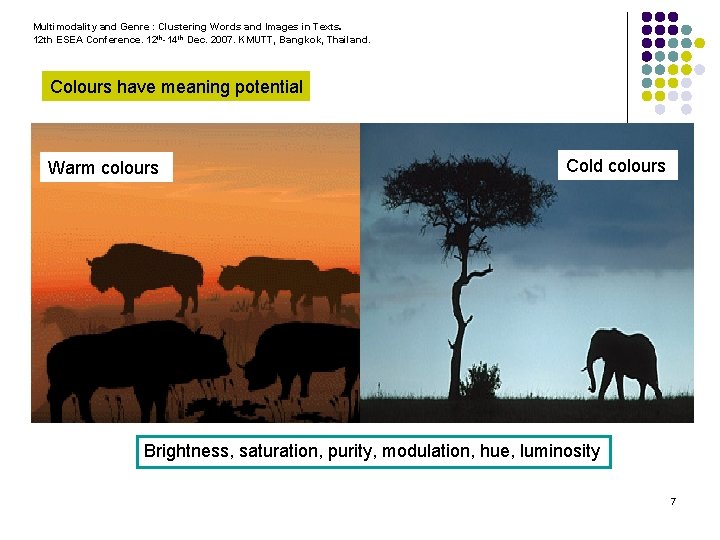 Multimodality and Genre : Clustering Words and Images in Texts. 12 th ESEA Conference.