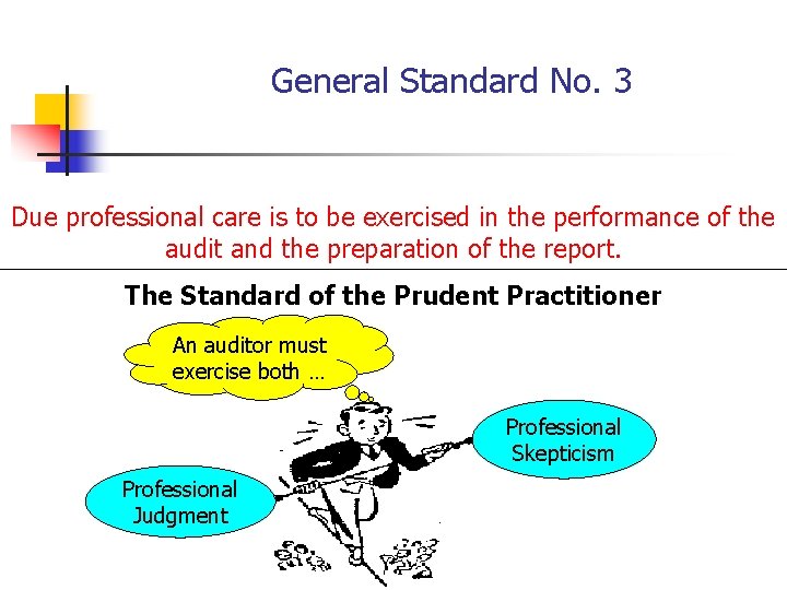 General Standard No. 3 Due professional care is to be exercised in the performance