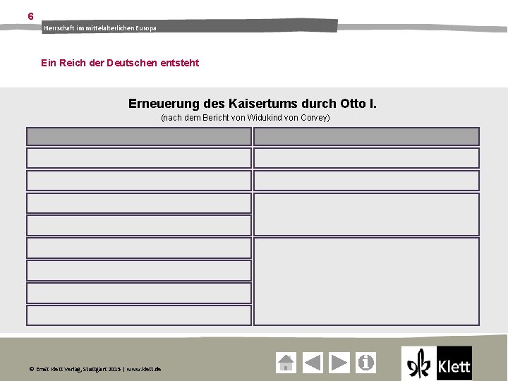 6 Herrschaft im mittelalterlichen Europa Ein Reich der Deutschen entsteht Erneuerung des Kaisertums durch