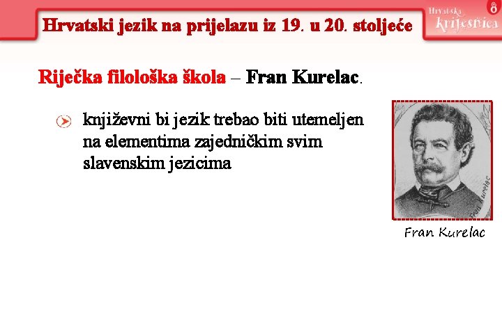 Hrvatski jezik na prijelazu iz 19. u 20. stoljeće Riječka filološka škola – Fran