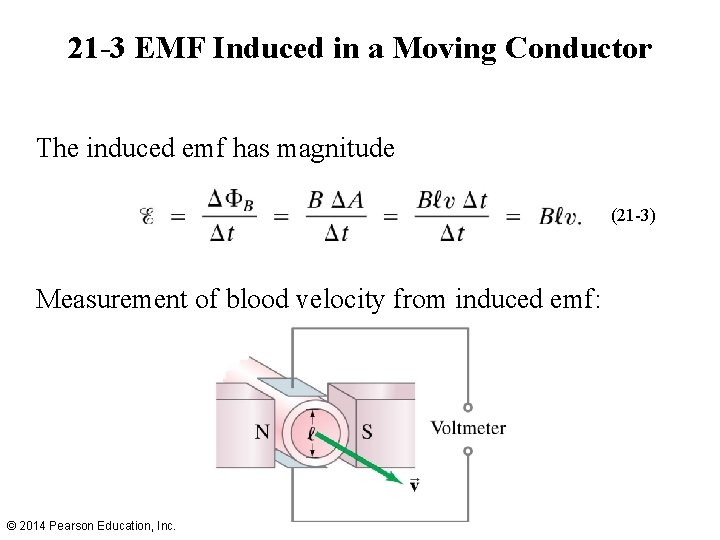 21 -3 EMF Induced in a Moving Conductor The induced emf has magnitude (21