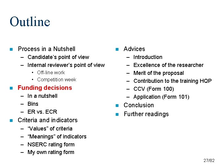 Outline n Process in a Nutshell n – Candidate’s point of view – Internal Outline n Process in a Nutshell n – Candidate’s point of view – Internal