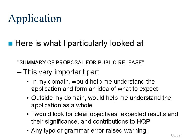 Application n Here is what I particularly looked at “SUMMARY OF PROPOSAL FOR PUBLIC Application n Here is what I particularly looked at “SUMMARY OF PROPOSAL FOR PUBLIC
