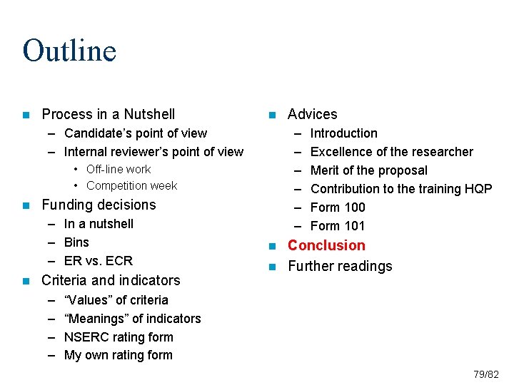 Outline n Process in a Nutshell n – Candidate’s point of view – Internal Outline n Process in a Nutshell n – Candidate’s point of view – Internal