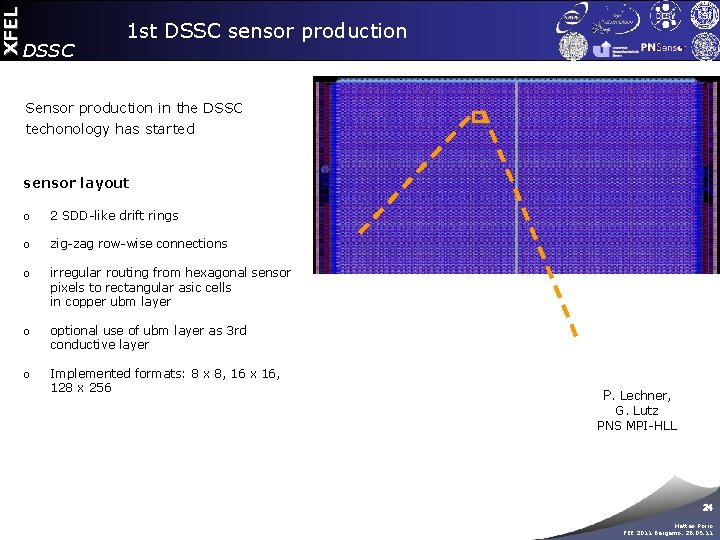 XFEL DSSC 1 st DSSC sensor production Sensor production in the DSSC techonology has