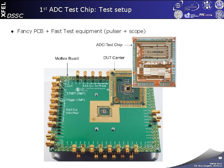 XFEL DSSC 1 st ADC Test Chip: Test setup ● Fancy PCB + Fast